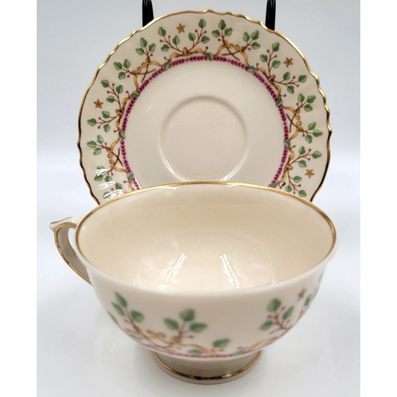 Syracuse Pendleton Federal Footed Cup And Saucer Gold Trim 1949 - 1966 Lot of 2 - Picture 11 of 13